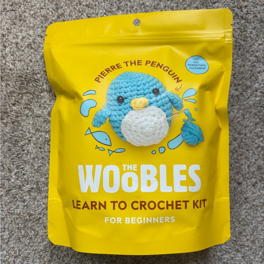 Pierre the Penguin Crochet Kit for Beginners - Blue and White